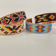 Southwestern Beaded Copper Cuff Bracelet: Adjustable Boho Jewelry